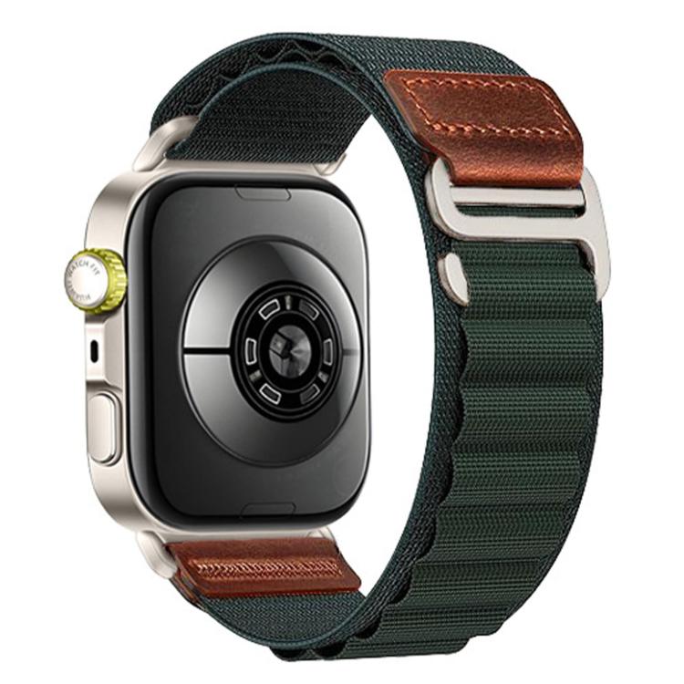 Retro Vegan Leather Label Silver Hook Alpine Nylon Loop Watch Band, For Huawei Watch Fit 5 / Fit 5 Pro / Fit 4