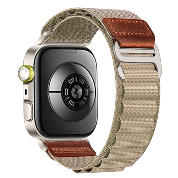 Retro Vegan Leather Label Silver Hook Alpine Nylon Loop Watch Band, For Huawei Watch Fit 5 / Fit 5 Pro / Fit 4