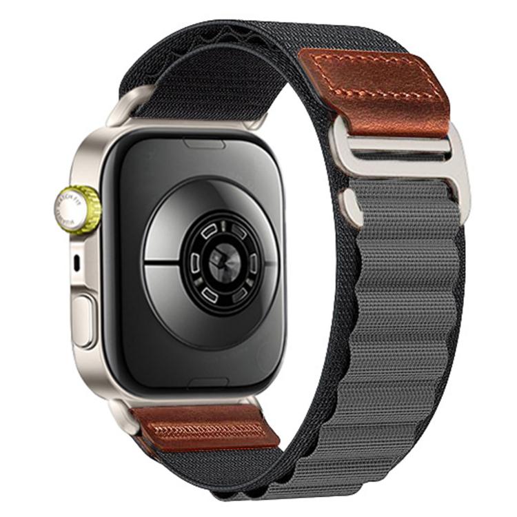 Retro Vegan Leather Label Silver Hook Alpine Nylon Loop Watch Band, For Huawei Watch Fit 5 / Fit 5 Pro / Fit 4