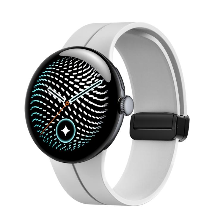 Folding Magnetic Clasp Silicone Watch Band, For Google Pixel Watch 5 / 4 / 3 45mm