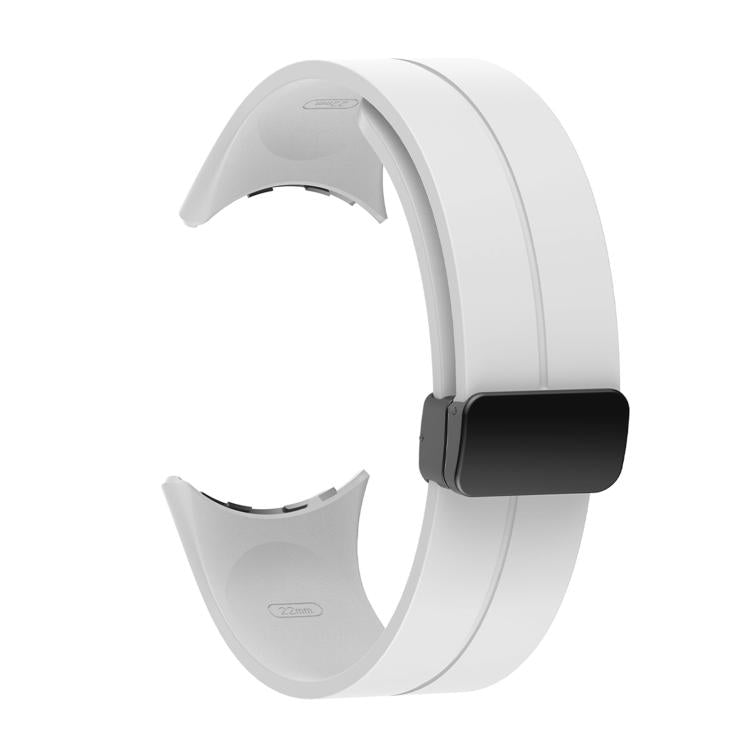 Folding Magnetic Clasp Silicone Watch Band, For Google Pixel Watch 5 / 4 / 3 45mm
