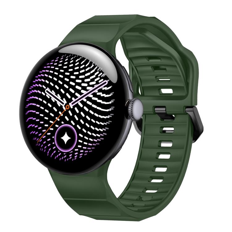 Wave Texture Solid Color Silicone Watch Band, For Google Pixel Watch 5 / 4 / 3 45mm