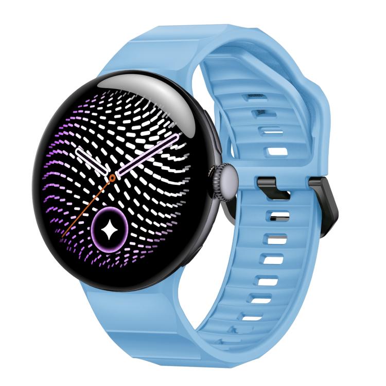 Wave Texture Solid Color Silicone Watch Band, For Google Pixel Watch 5 / 4 / 3 45mm