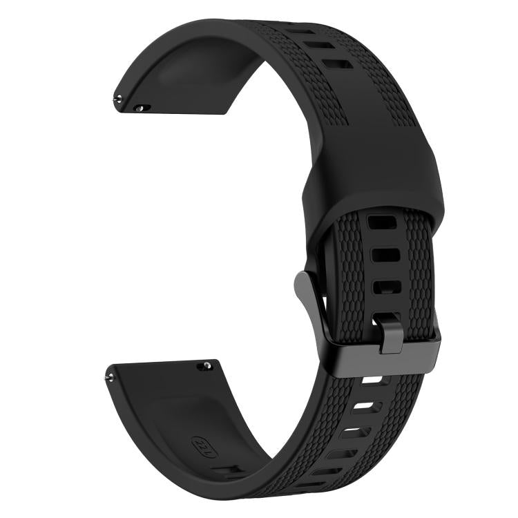 Woven Texture Pin Buckle Solid Color Silicone Watch Band, 22mm