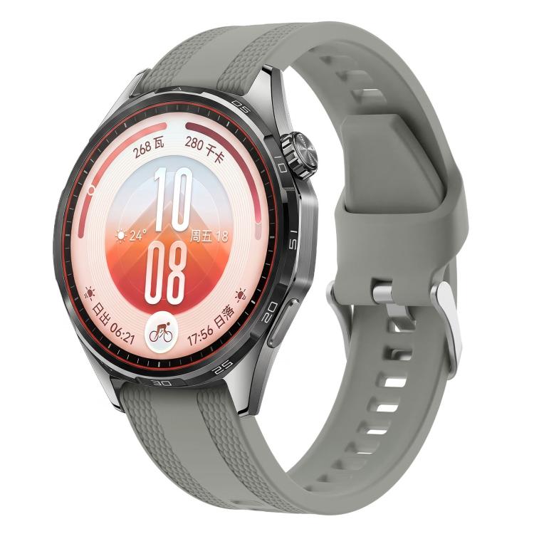 Woven Texture Pin Buckle Solid Color Silicone Watch Band, 22mm