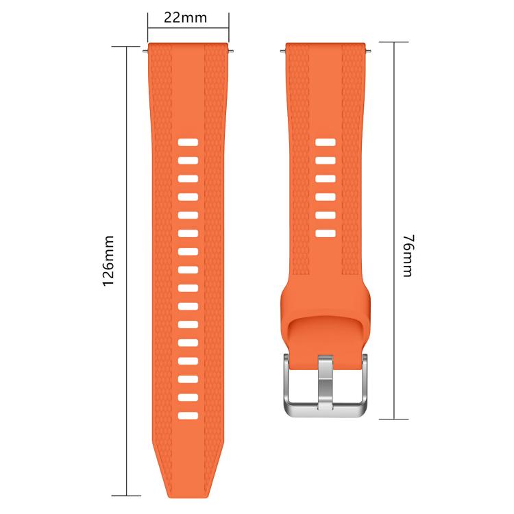 Woven Texture Pin Buckle Solid Color Silicone Watch Band, 22mm