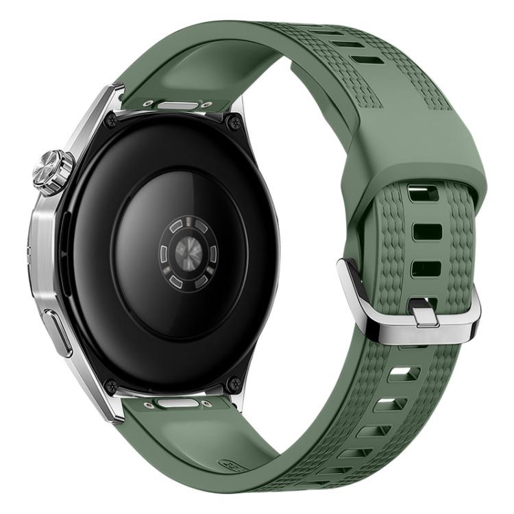 Press Button Dual-Sided Honeycomb Pattern Solid Color Silicone Watch Band, 22mm