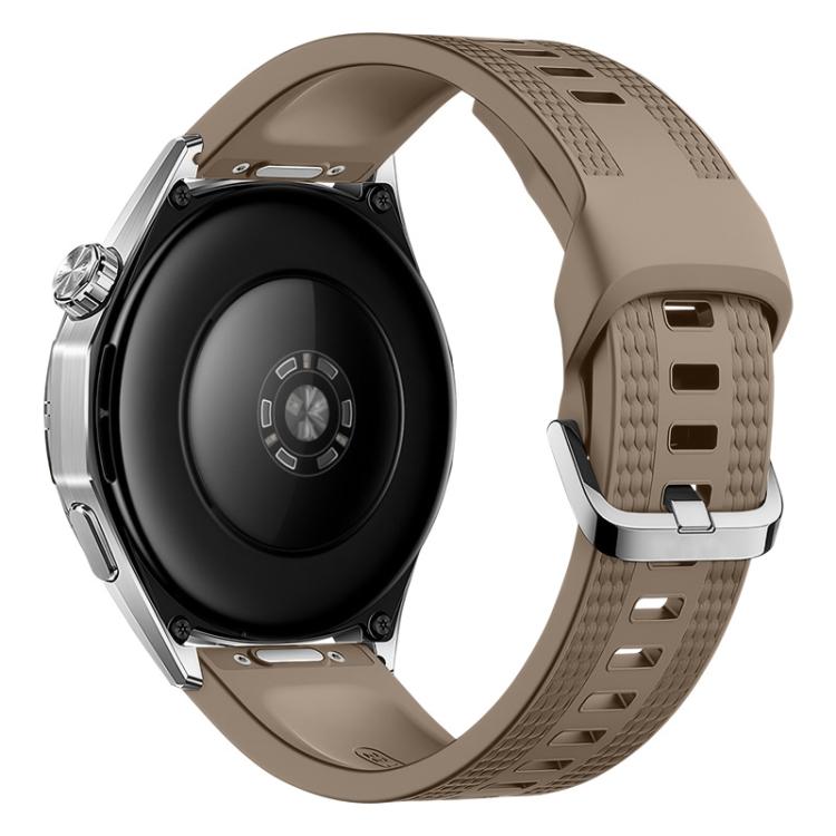 Press Button Dual-Sided Honeycomb Pattern Solid Color Silicone Watch Band, 22mm