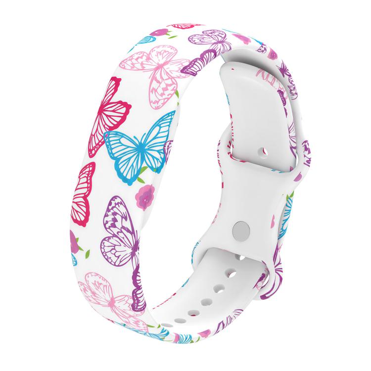 Butterfly Buckle Printed Silicone Watch Band, For Google Fitbit Air