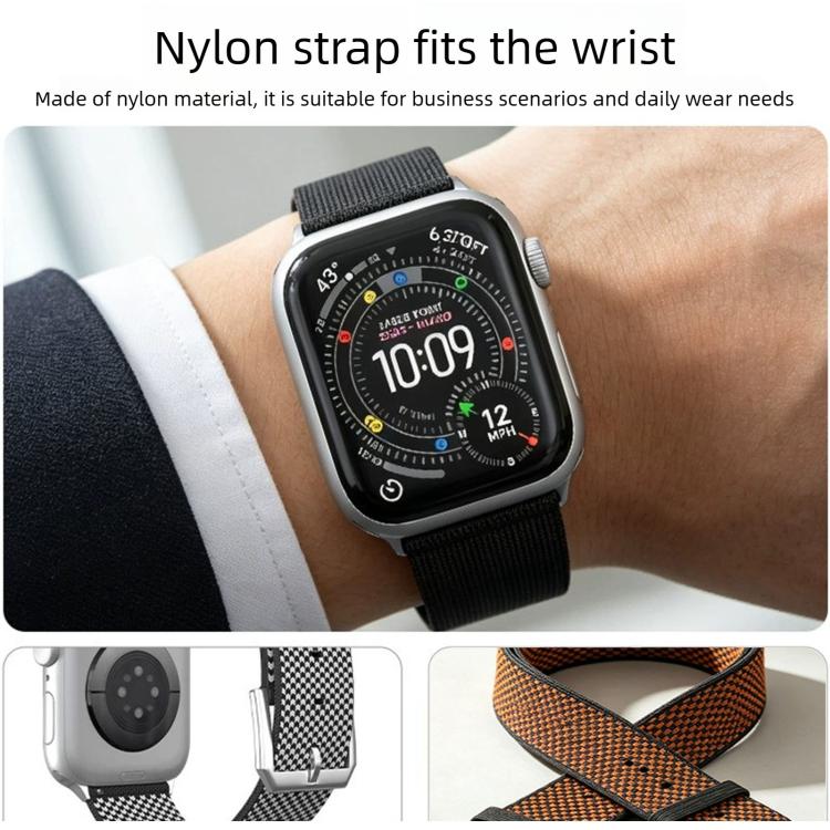 Double-Stitch Knitted Integrated Nylon Watch Band, For Apple Watch 46mm / 49mm / 45mm / 44mm, For Apple Watch 42mm / 41mm / 40mm / 38mm