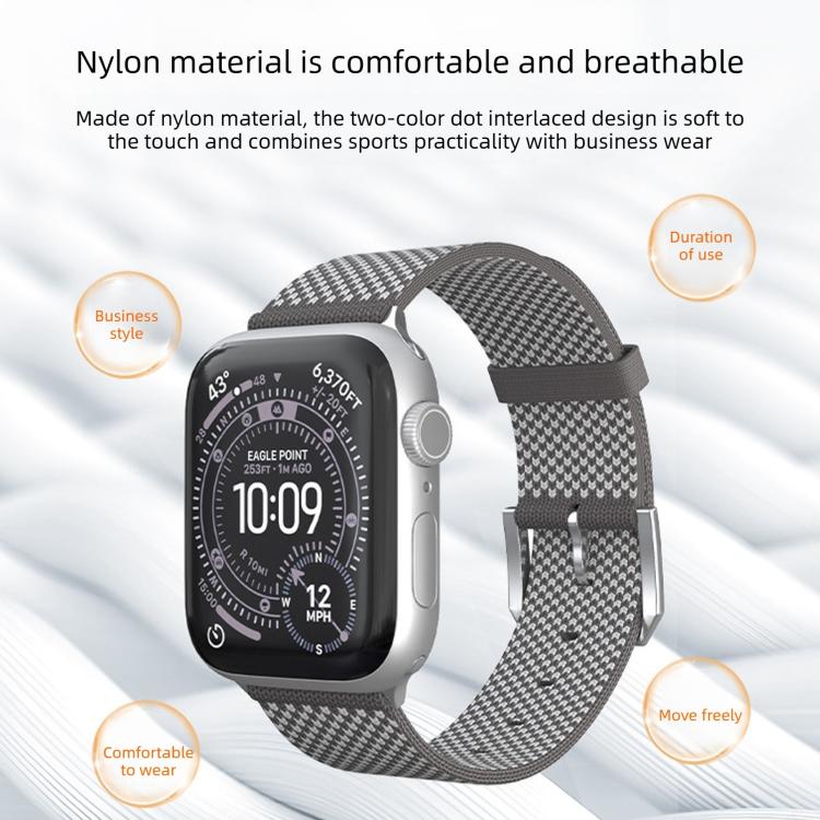 Double-Stitch Knitted Integrated Nylon Watch Band, For Apple Watch 46mm / 49mm / 45mm / 44mm, For Apple Watch 42mm / 41mm / 40mm / 38mm