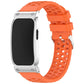 Metal Case Hybrid Breathable Perforated Silicone Watch Band, For Garmin CIRQA Smart Band