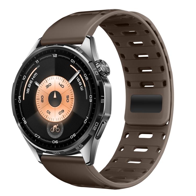 Press Button Mountain Armor Magnetic Silicone Watch Band, 18mm, 22mm
