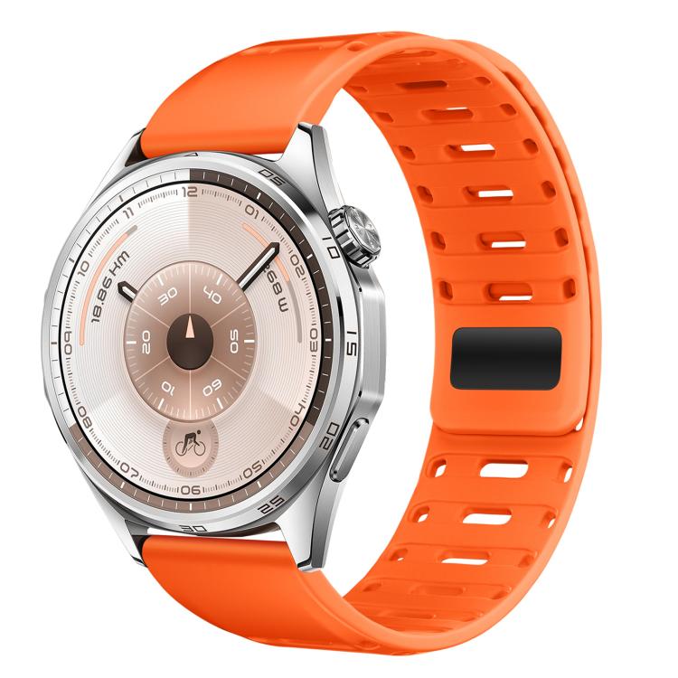 Press Button Mountain Armor Magnetic Silicone Watch Band, 18mm, 22mm