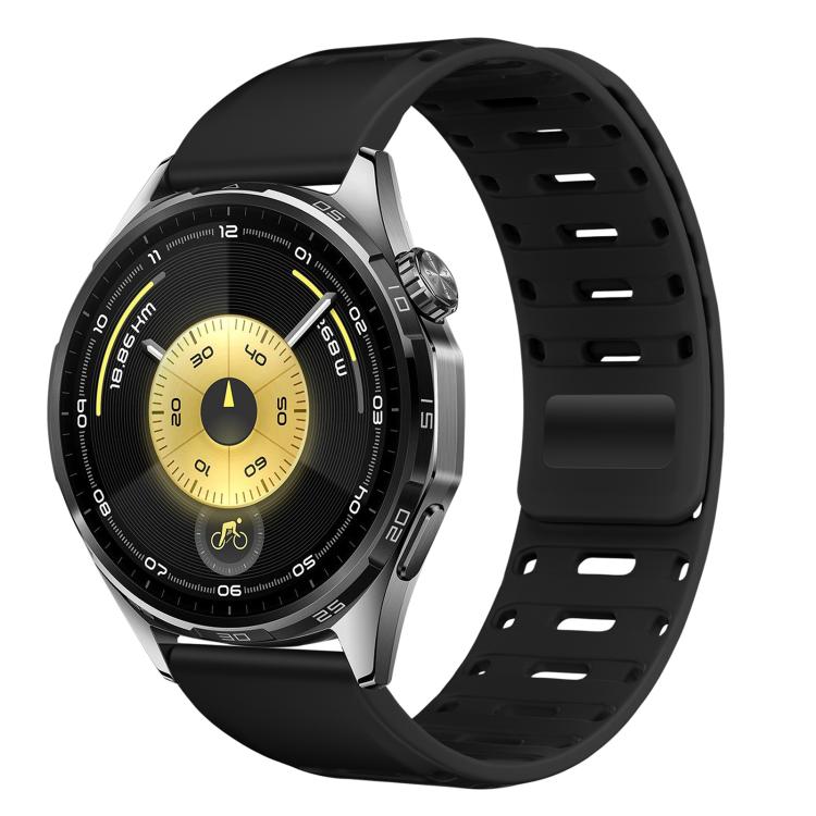 Press Button Mountain Armor Magnetic Silicone Watch Band, 18mm, 22mm