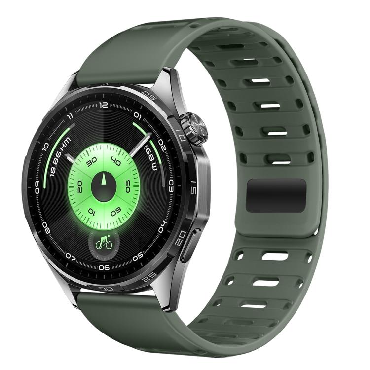 Press Button Mountain Armor Magnetic Silicone Watch Band, 18mm, 22mm