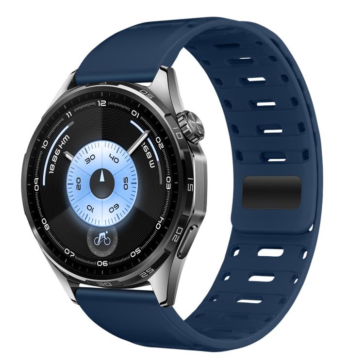Press Button Mountain Armor Magnetic Silicone Watch Band, 18mm, 22mm