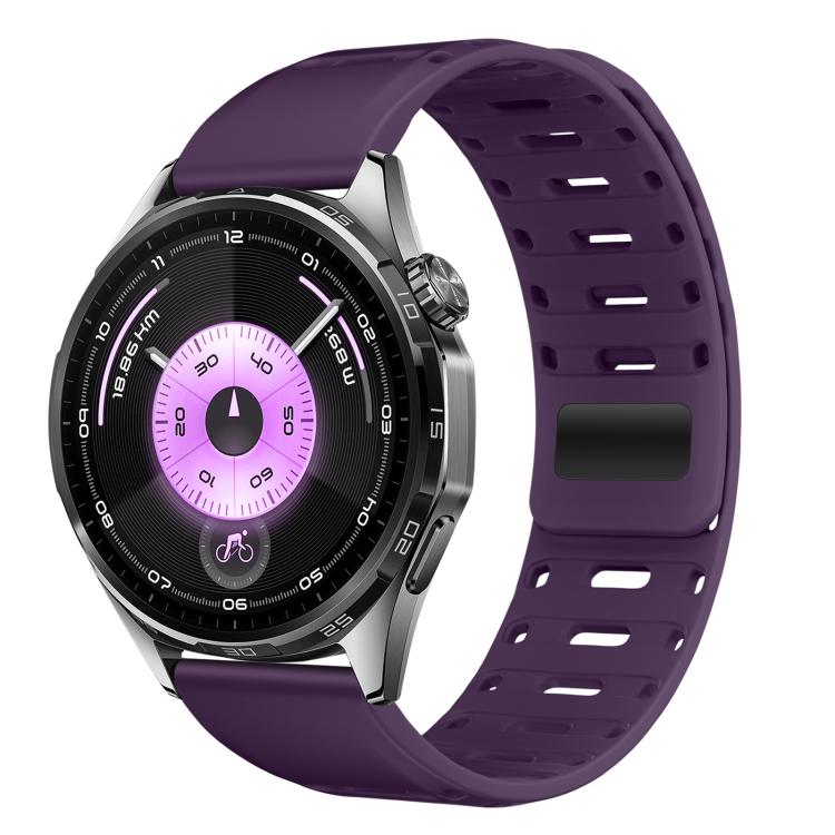 Press Button Mountain Armor Magnetic Silicone Watch Band, 18mm, 22mm