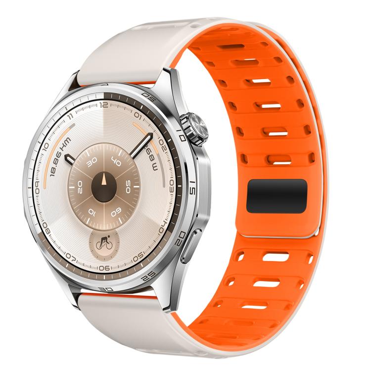 Press Button Mountain Armor Magnetic Silicone Watch Band, 18mm, 22mm