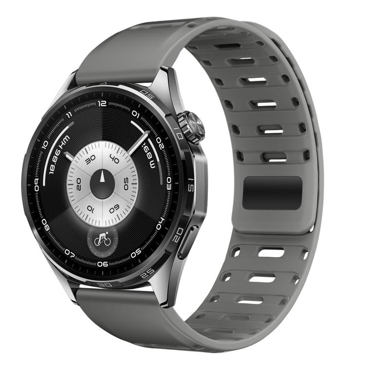 Press Button Mountain Armor Magnetic Silicone Watch Band, 18mm, 22mm