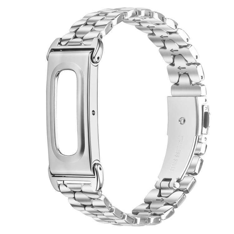 Metal Case Integrated Pearl Pattern Stainless Steel Watch Band, For Google Fitbit Air