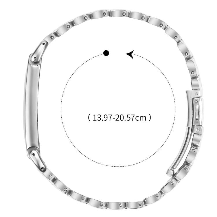 Metal Case Integrated Pearl Pattern Stainless Steel Watch Band, For Google Fitbit Air