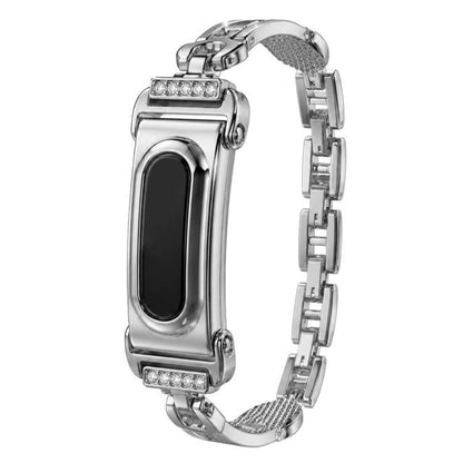 Metal Case Integrated Rhinestone Pin-Shaped Design Zinc Alloy Watch Band, For Google Fitbit Air