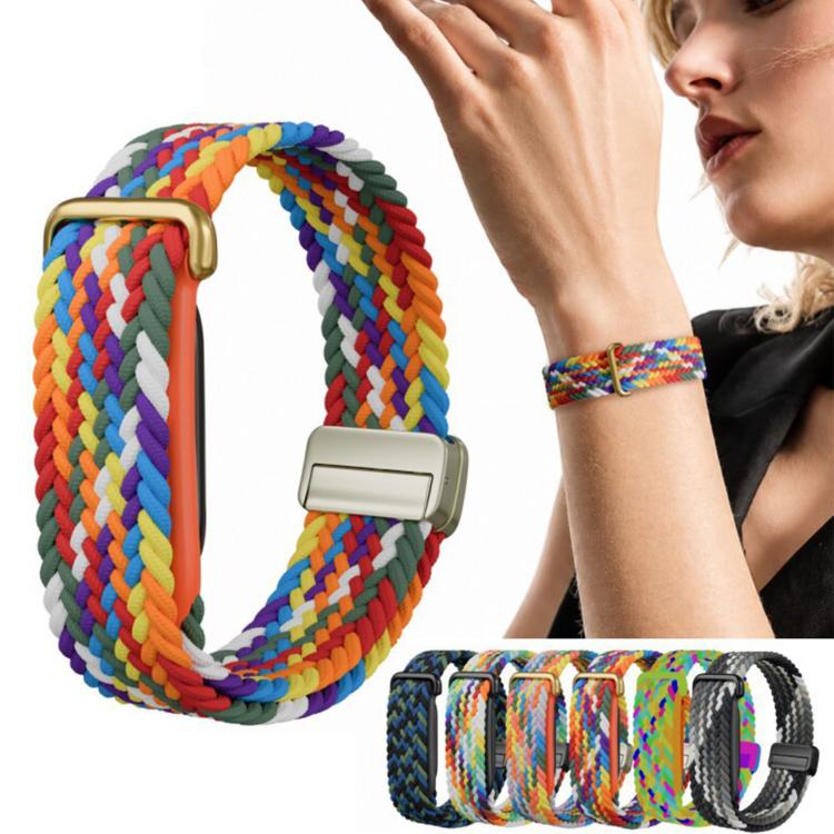 TPU Case Integrated Magnetic Clasp Nylon Braided Loop Watch Band, For Google Fitbit Air