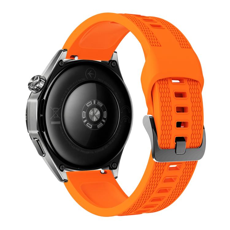 Double-Sided Honeycomb Texture Pin Buckle Solid Color Silicone Watch Band, 22mm