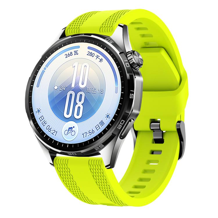 Double-Sided Honeycomb Texture Pin Buckle Solid Color Silicone Watch Band, 22mm