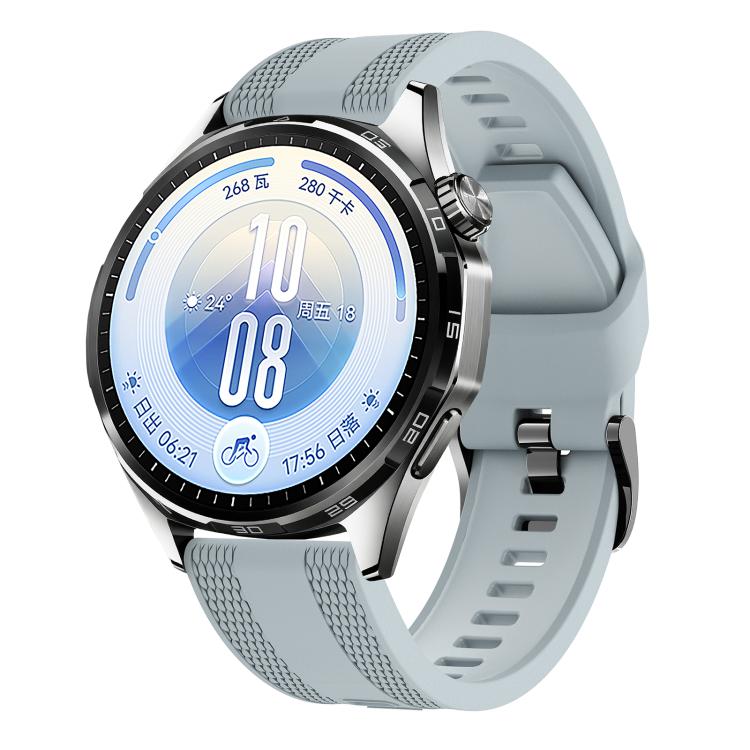 Double-Sided Honeycomb Texture Pin Buckle Solid Color Silicone Watch Band, 22mm