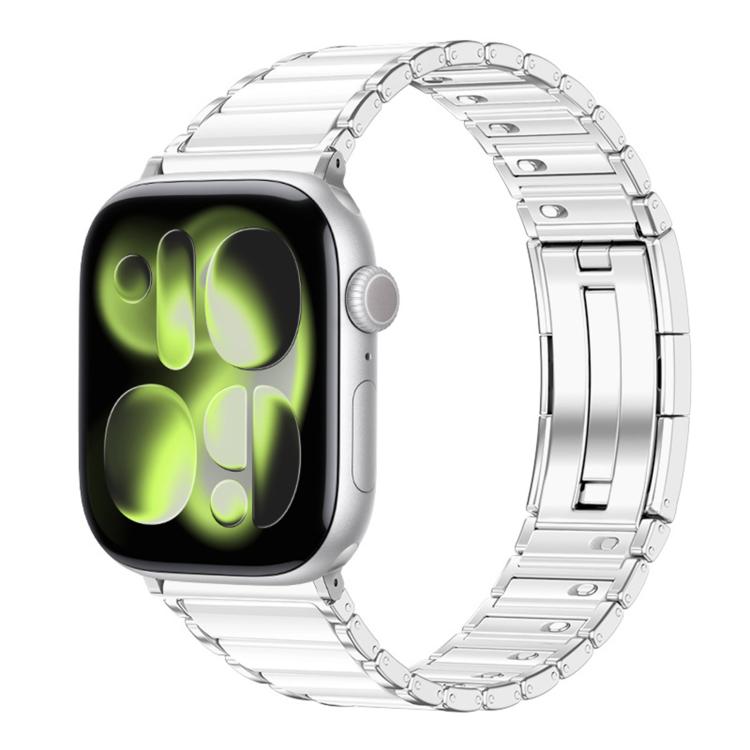 Ceramic Quick Release Folding Clasp Stainless Steel Watch Band, For Apple Watch 46mm / 49mm / 45mm / 44mm, For Apple Watch 42mm / 41mm / 40mm / 38mm