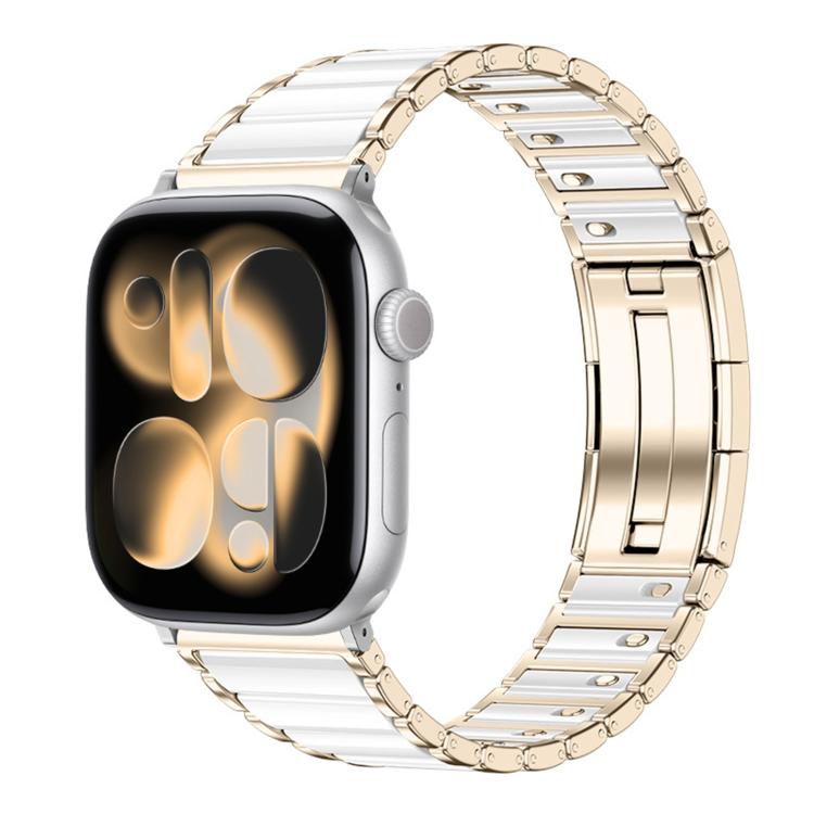 Ceramic Quick Release Folding Clasp Stainless Steel Watch Band, For Apple Watch 46mm / 49mm / 45mm / 44mm, For Apple Watch 42mm / 41mm / 40mm / 38mm