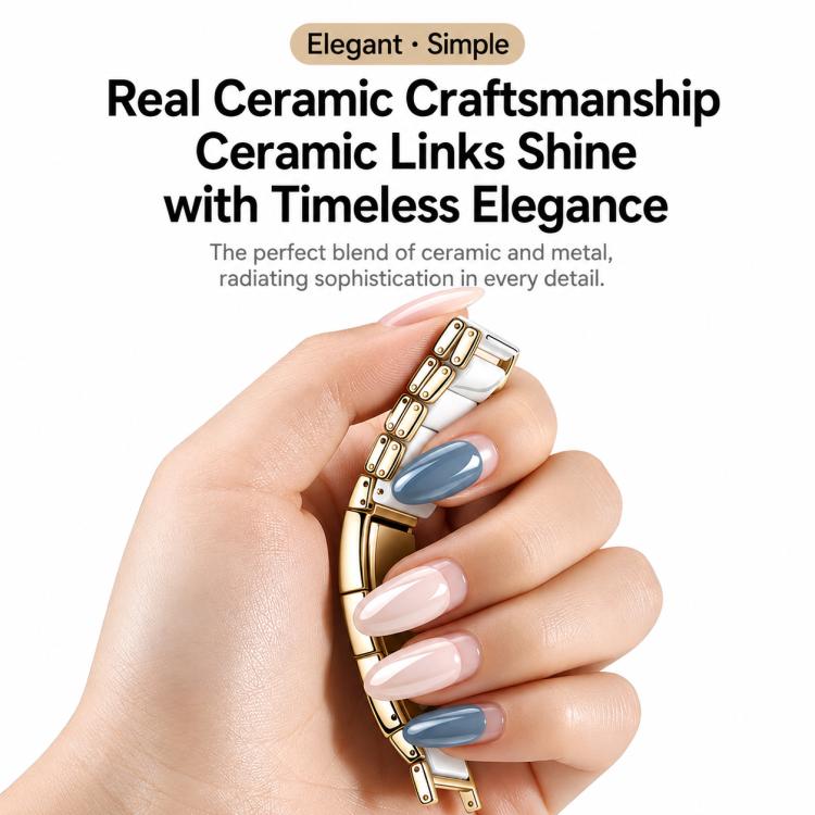 Ceramic Quick Release Folding Clasp Stainless Steel Watch Band, For Apple Watch 46mm / 49mm / 45mm / 44mm, For Apple Watch 42mm / 41mm / 40mm / 38mm