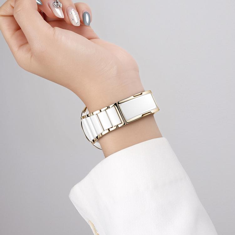Ceramic Quick Release Folding Clasp Stainless Steel Watch Band, For Apple Watch 46mm / 49mm / 45mm / 44mm, For Apple Watch 42mm / 41mm / 40mm / 38mm