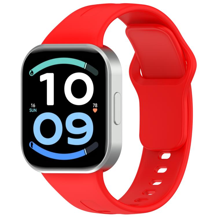 Flat Reverse Buckle Solid Color Silicone Watch Band, For Redmi Watch 6 Active