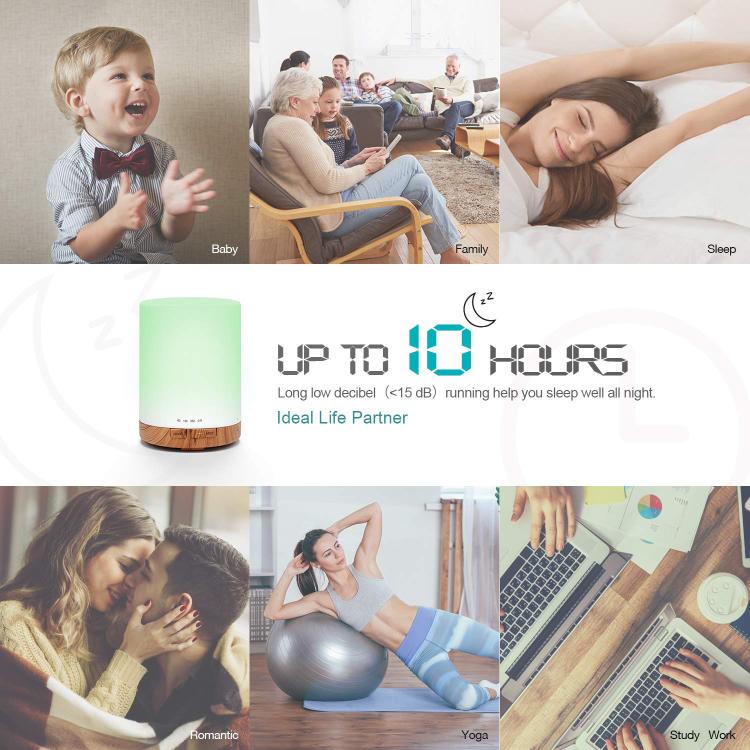 Ultrasonic essential oil diffuser with white lid and dark base, mist switch