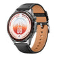 Press Button Pin Buckle Flat-End Genuine Leather Watch Band, 22mm
