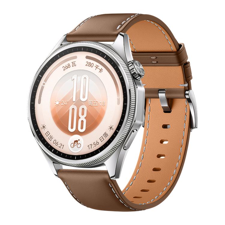 Press Button Pin Buckle Flat-End Genuine Leather Watch Band, 22mm