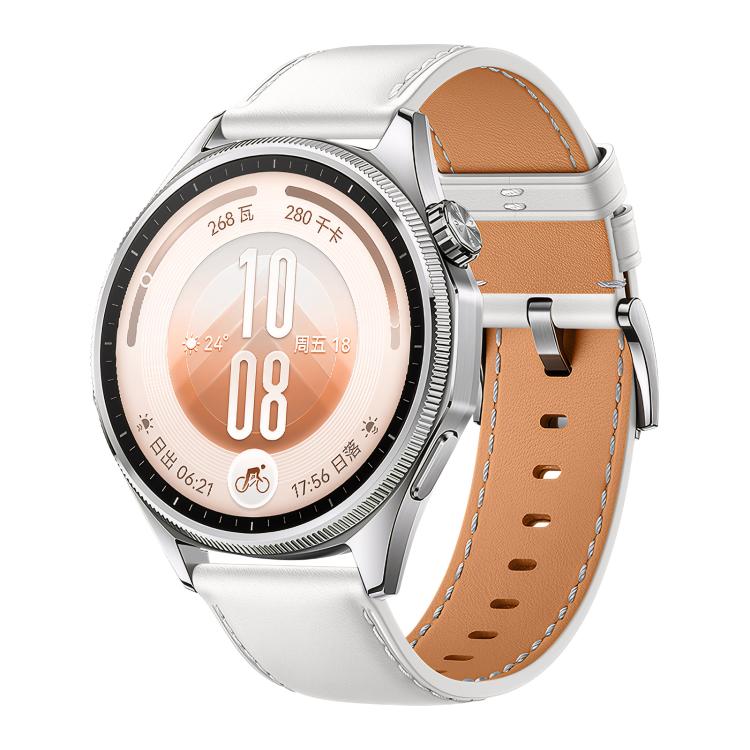 Press Button Pin Buckle Flat-End Genuine Leather Watch Band, 22mm