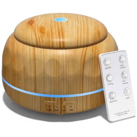 300ml Aromatherapy Essential Oil Diffuser Ultrasonic Cool Mist Humidifier with 7 Color Changing LED Lights, for Bedroom, Home, Office, Black Wood Grain, White Wood Grain, Yellow Wood Grain, Marble Grain