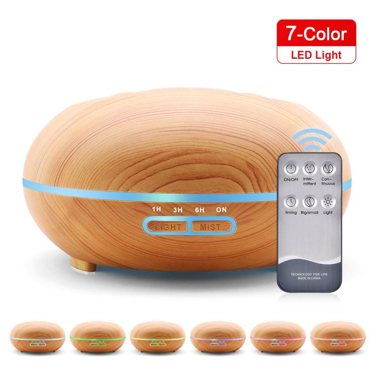 500ml Aromatherapy Diffuser Large Capacity Ultrasonic Essential Oil Humidifier with 7 Colors LED Lights, UK Plug, US Plug, AU Plug, EU Plug