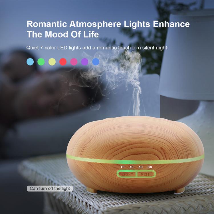 500ml Aromatherapy Diffuser Large Capacity Ultrasonic Essential Oil Humidifier with 7 Colors LED Lights, UK Plug, US Plug, AU Plug, EU Plug