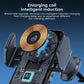 Qi wireless car charger phone holder showing copper coil plate and vent clip mount