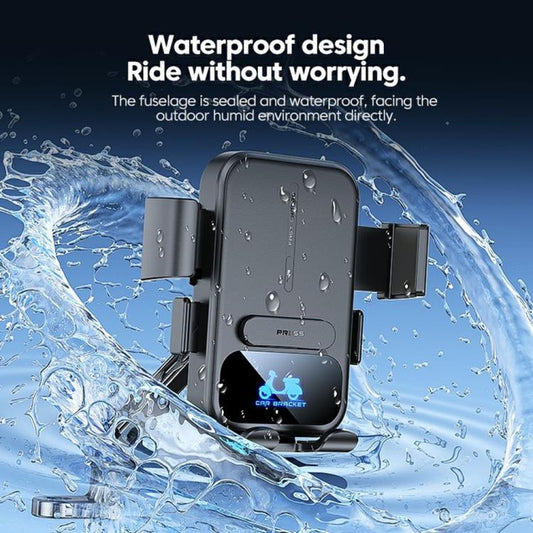 X18 15W Wireless Charging Phone Mount Waterproof 360-Degree Rotation for Electric Motorcycles