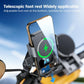 Wireless charging phone mount with adjustable telescopic foot rest, dark gray