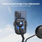 Universal ball-joint wireless charging mount holding a dark phone, dark gray