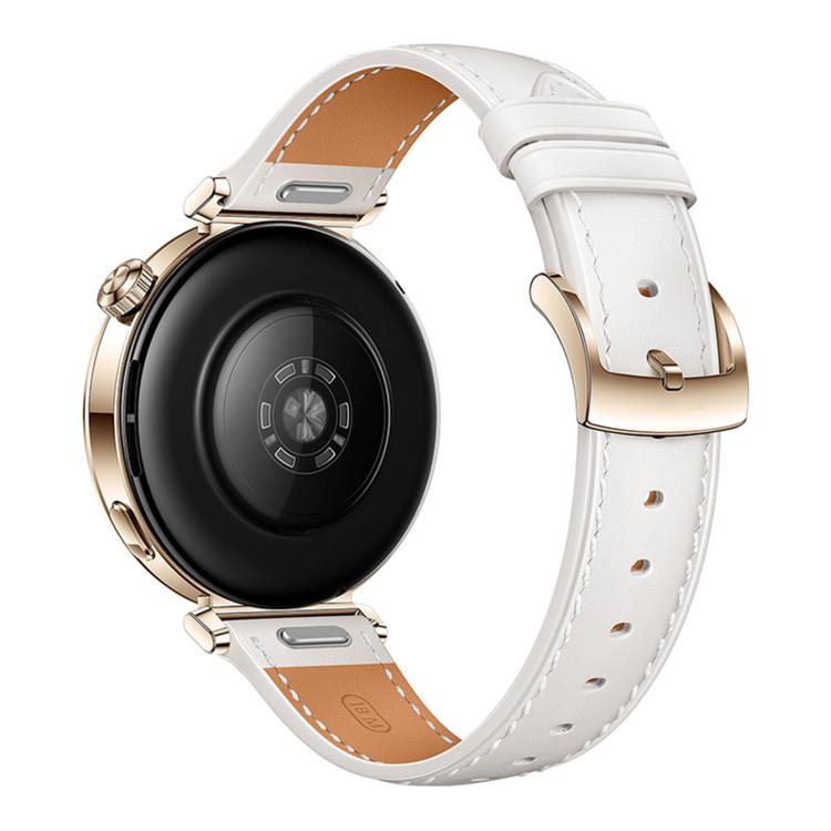 Press Button Pin Buckle Flat Tail Genuine Leather Watch Band, 18mm