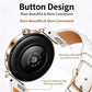 Press Button Pin Buckle Flat Tail Genuine Leather Watch Band, 18mm