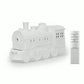 White locomotive aroma diffuser humidifier with remote control and timer buttons